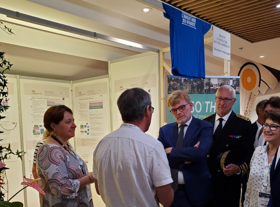 Marc Fesneau, ministre chargé de l'agriculture, sur le stand de l'enseignement agricole public ligérien au Mondial de l'horticulture